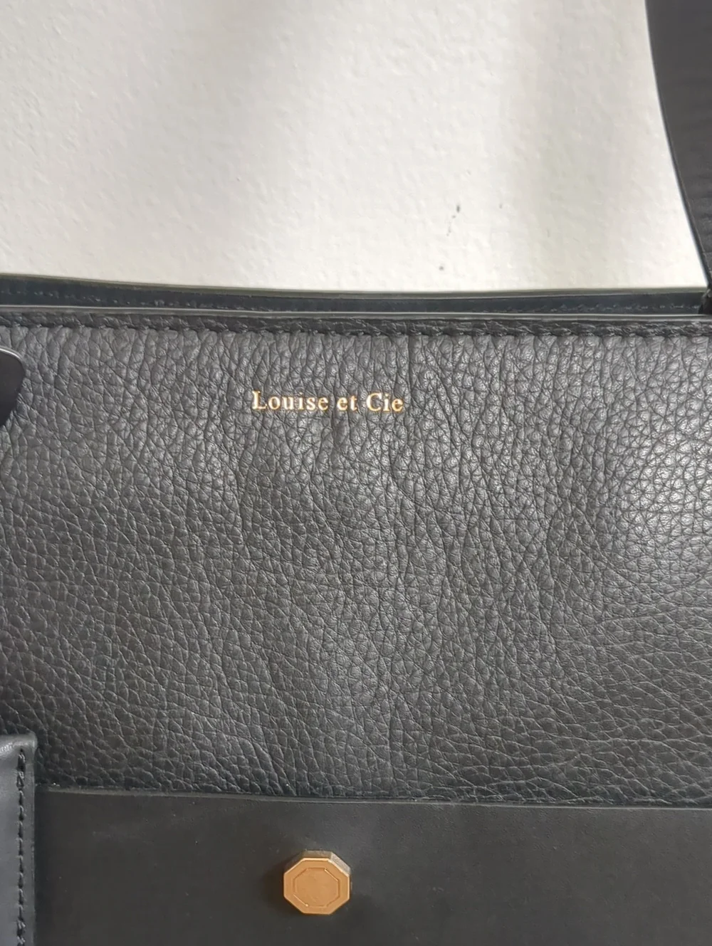 Louise Et Cie Black Leather Briefcase Work Tote